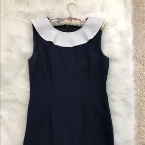 Alex Marie Office black dress with white ruffles